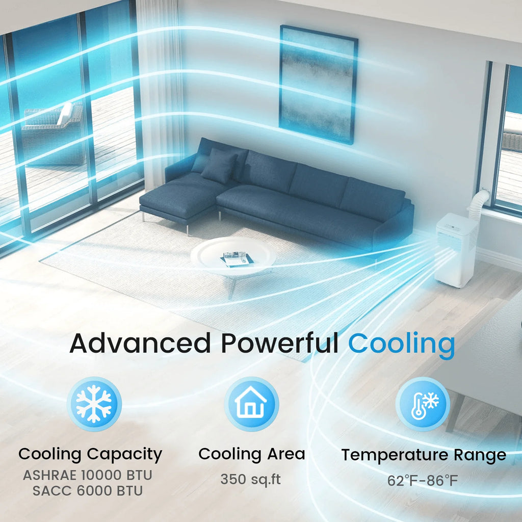 8000 BTU Portable Indoor Air Conditioner with Remote Control H749