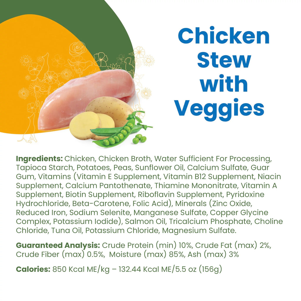 Chicken Stew With Veggies In Gravy 12 Pack 5.5 oz Cans Grain Free Adult Dog Wet Food L46614