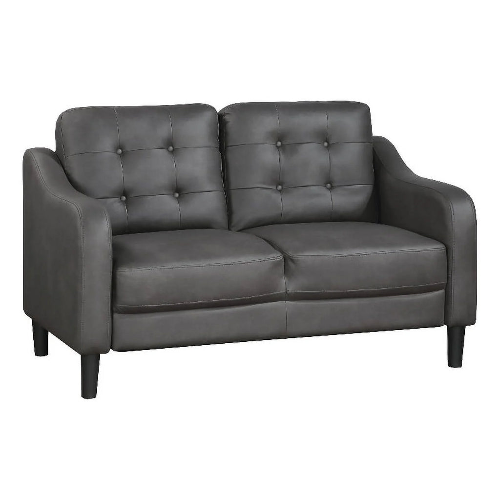 Gray Microfiber Loveseat O42929