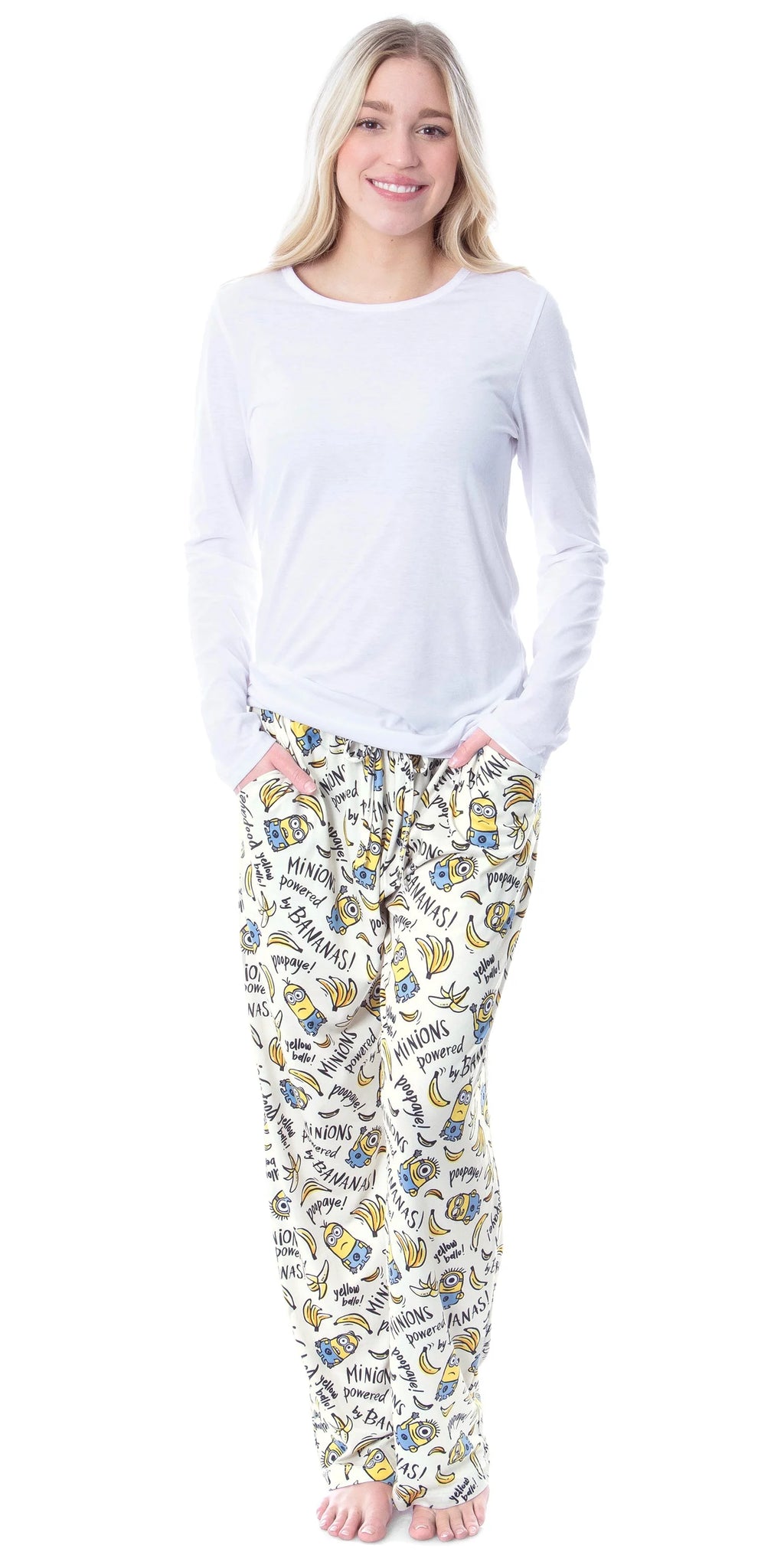 Minions Powered By Bananas Adult Sleep Pajama Pants H1281