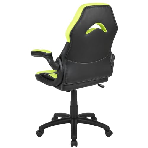 High-Back Blue/Black Gaming Chair with Flip-Up Arms D7123