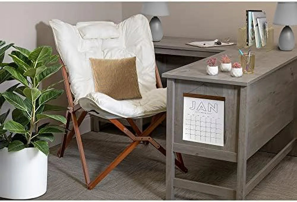 White Wood Folding Accent Chair P255