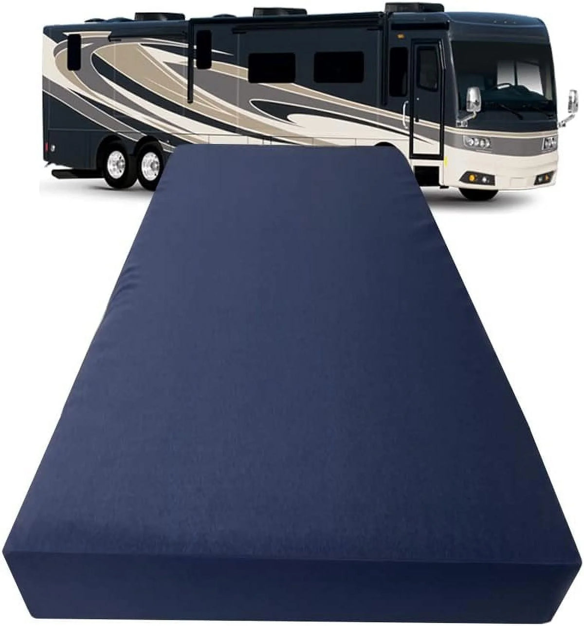 Olympic Queen 66 X 80 High Density Foam RV Mattress with Navy Canvas Cover B1913