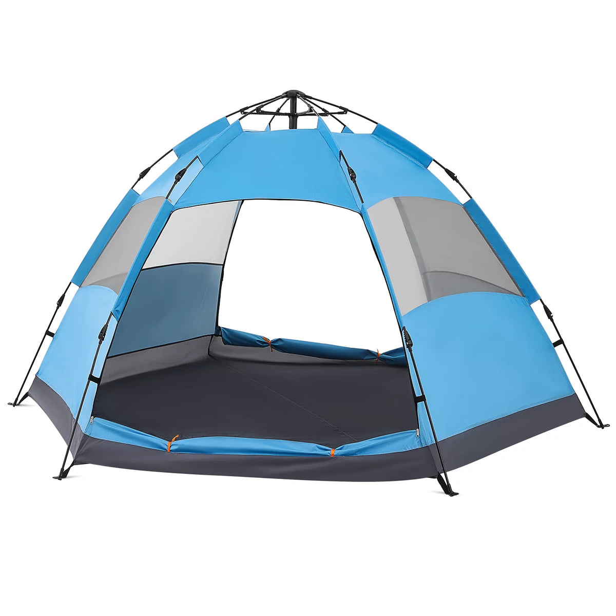 Large 4 Person Double Layer Camping Tent with Carry Bag, Green S72964