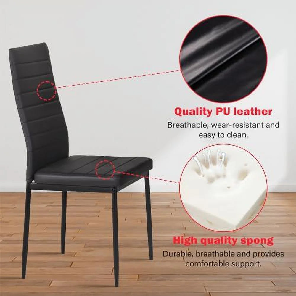 Dining Table and Chairs Set Marble Table top with 4 Chairs PU Leather T27668