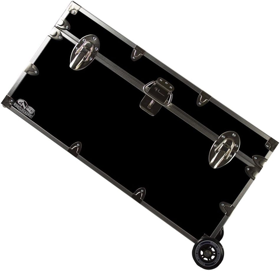 Lockable Trunk Footlocker with Wheels Large 32 x 18 x 16.5 Inches Purple I217920