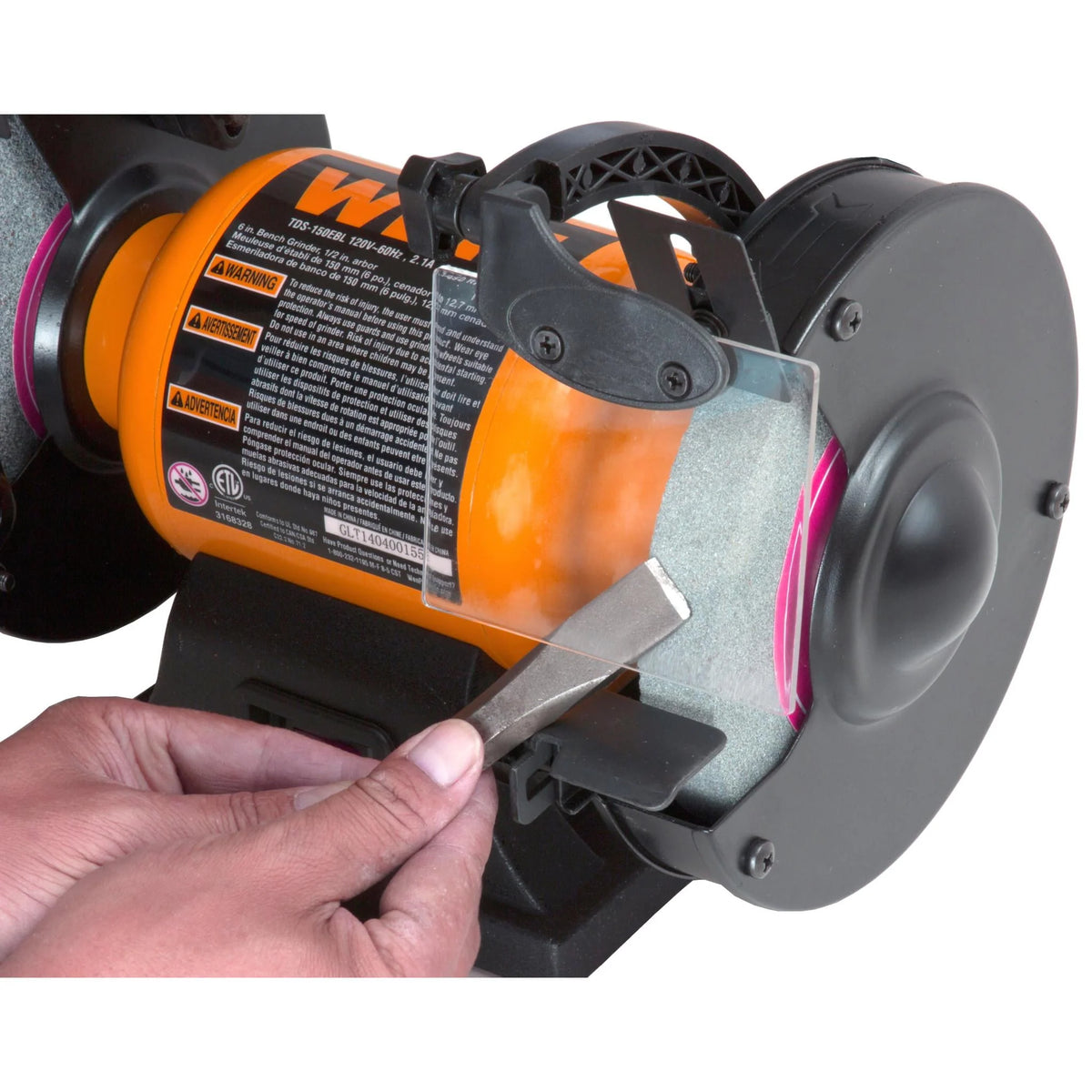 6-Inch Single Speed Bench Grinder with Work Light T76301