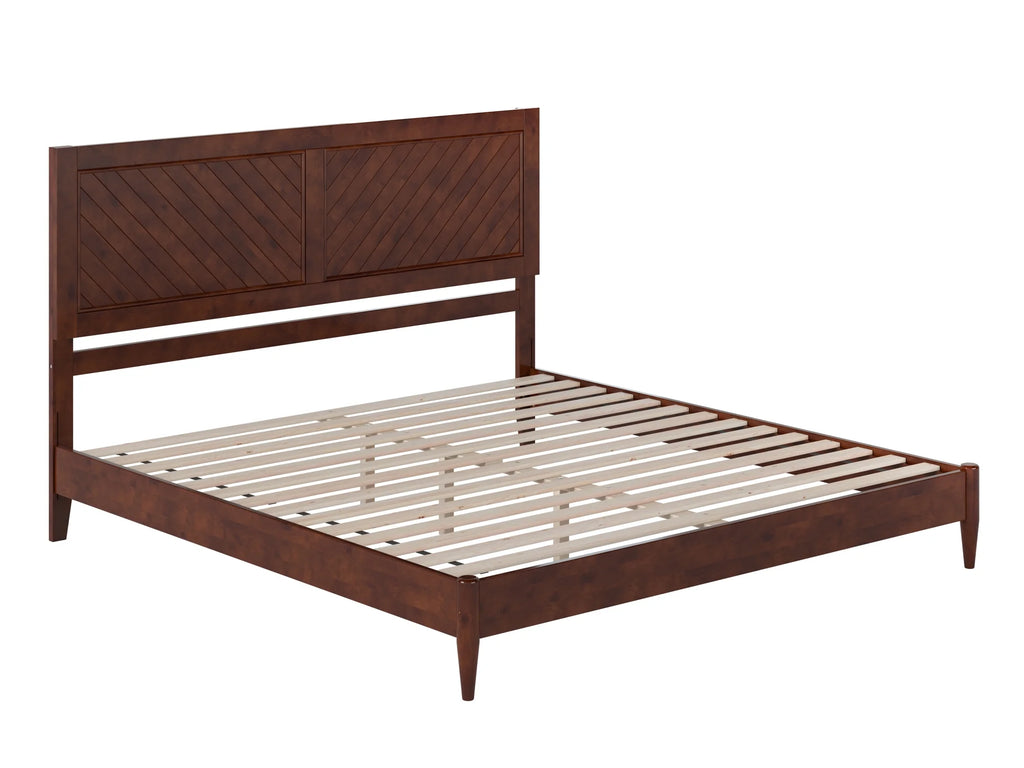 King Solid Wood Low Profile Platform Bed, Walnut B853759