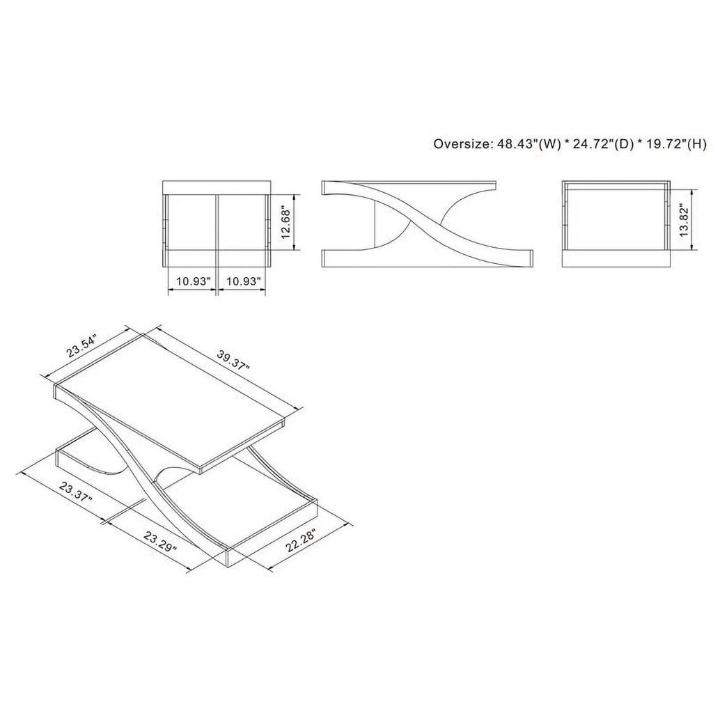 Wood 2-Shelf Coffee Table L656466