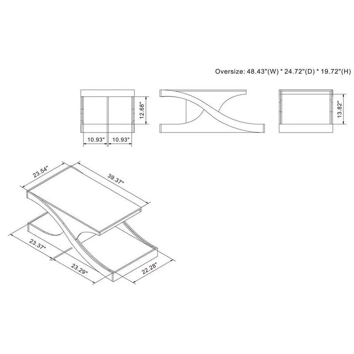 Wood 2-Shelf Coffee Table L656466