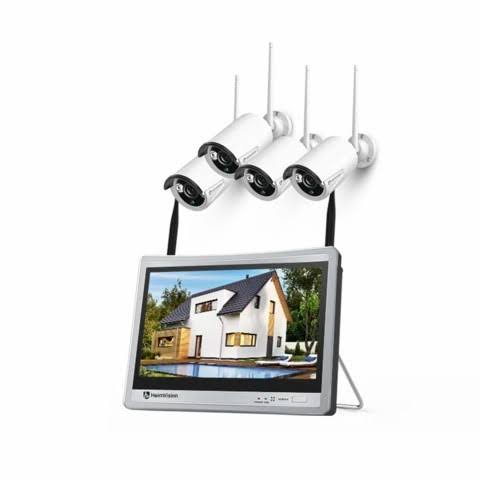 1080p Wireless Security Camera System with 12 inch LCD Monitor X682