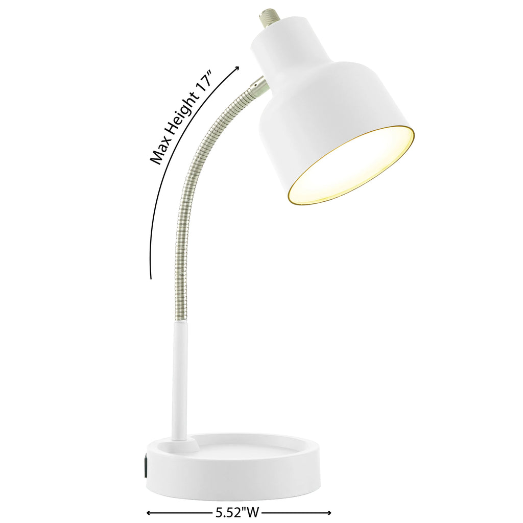 LED Desk Lamp with AC Outlet, Matte Black F818610