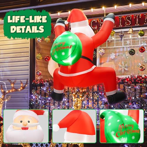 Inflatable Hanging Santa with Bright LEDs A85307
