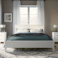 White Queen Size Solid Wood Platform Bed A622