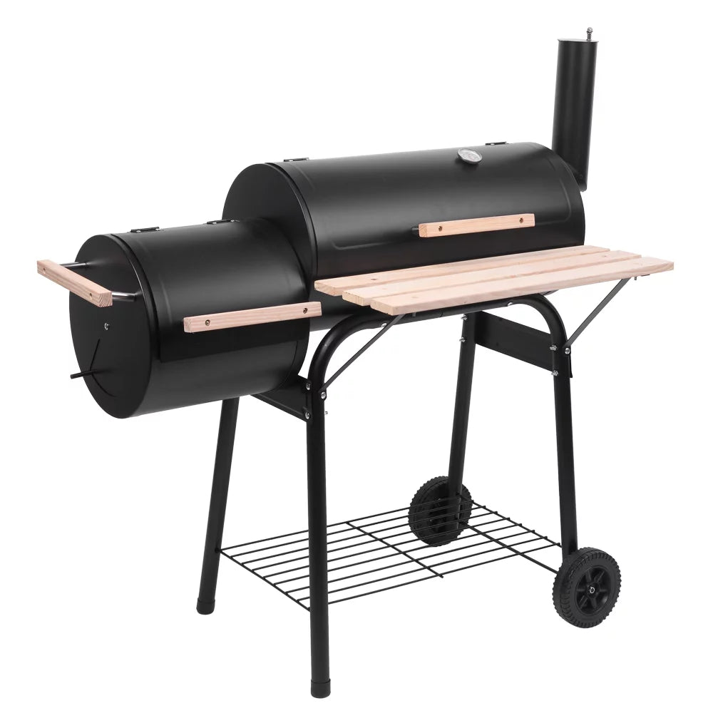 Charcoal BBQ Grill with Wheels and Storage Holder, 28 Inch K771