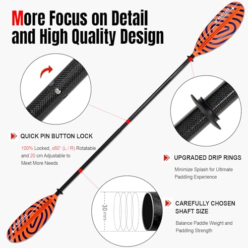 Carbon Fiber Kayak Paddle 3 Piece Adjustable C969
