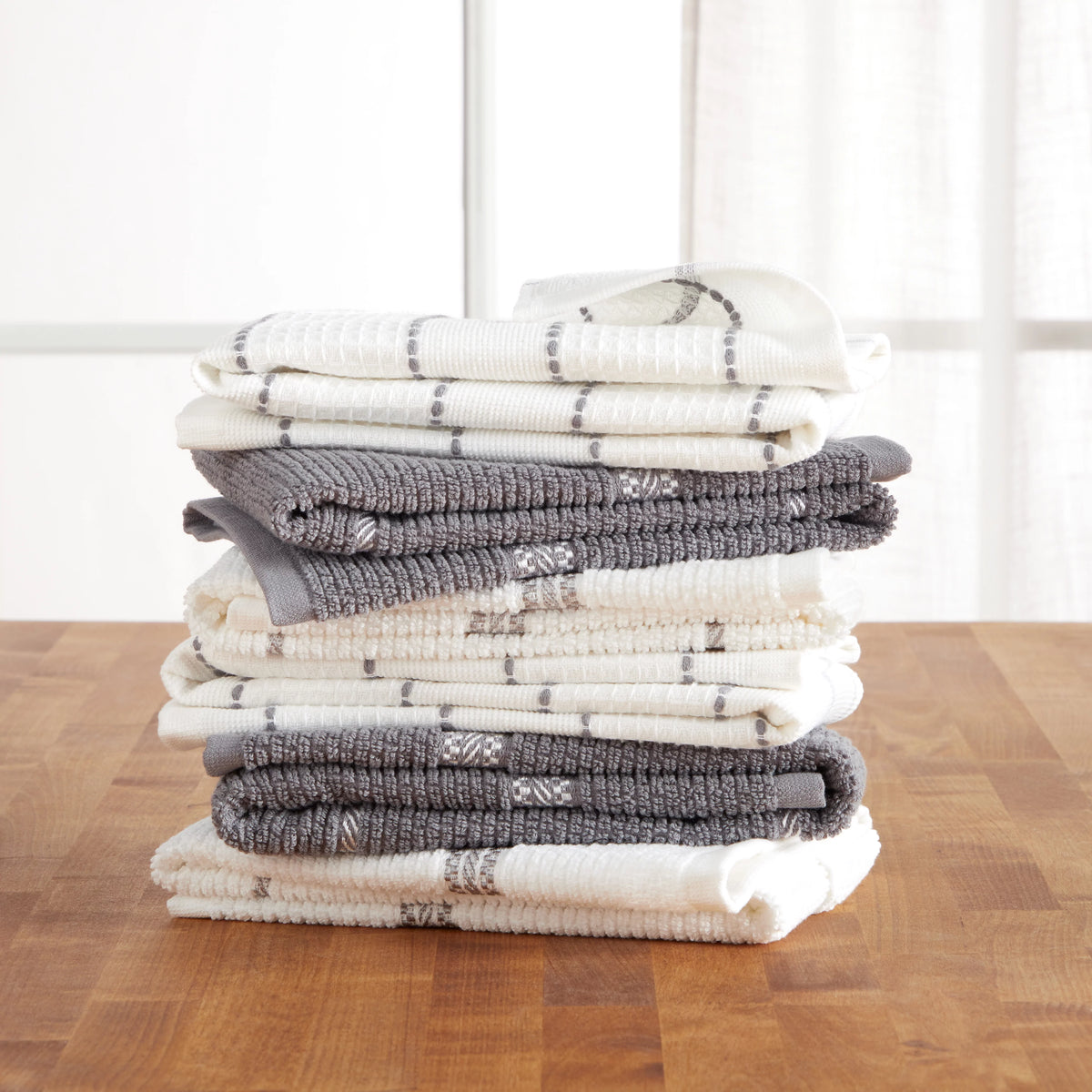 Grey Waffle Kitchen Towel Set 6-Pack Y279645