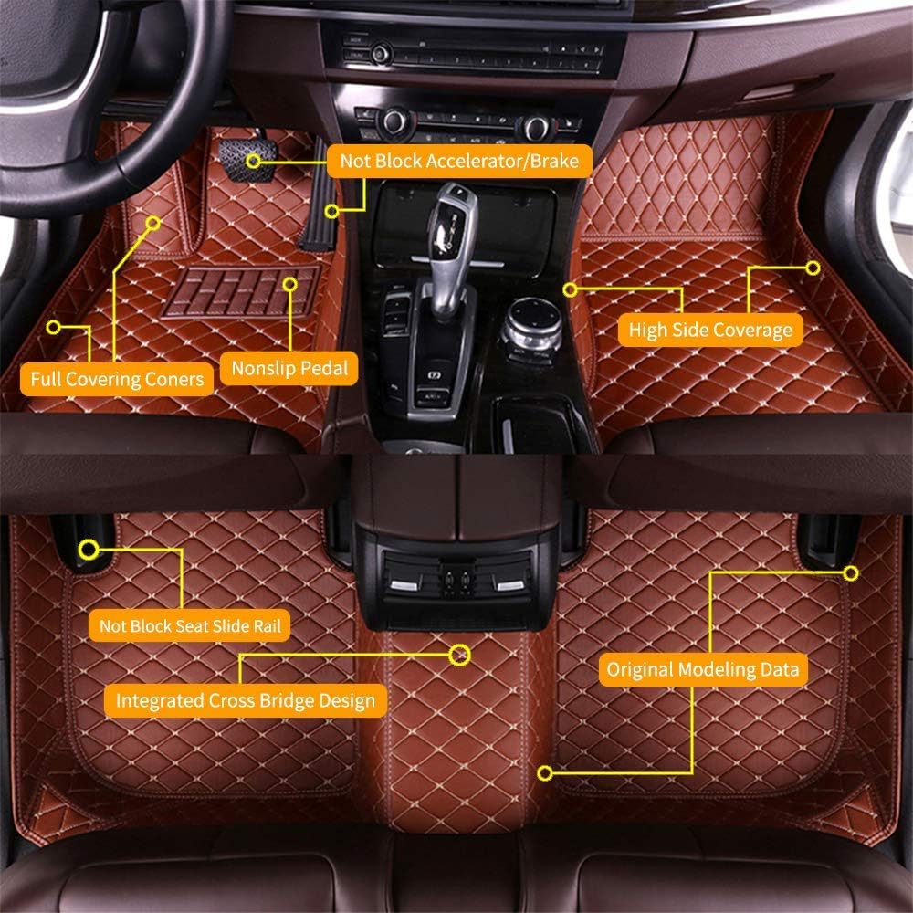 Custom Car Floor Mats Waterproof Anti-Skid Leather Full Coverage Set Y995