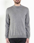 Men's Silk Cashmere Mock Turtleneck Mélange Grey G3431