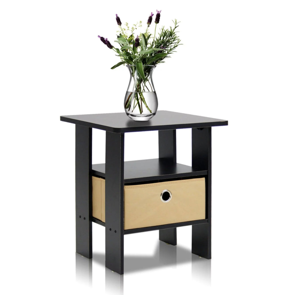 Engineered Wood End Table with Bin Drawer U70161