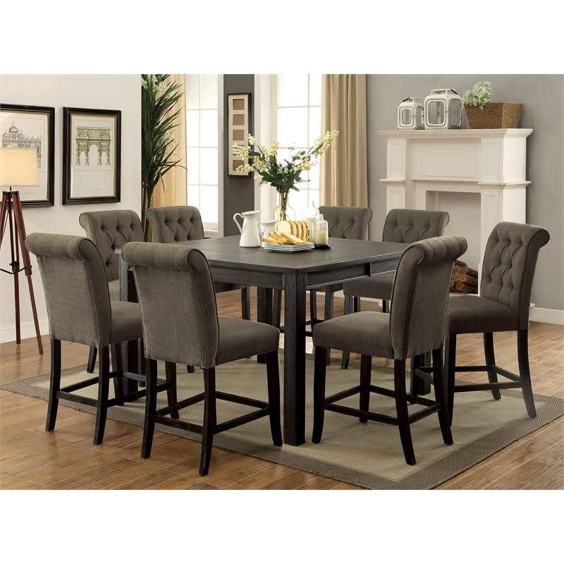 Counter Height Wood Dining Table in Antique Black L644732