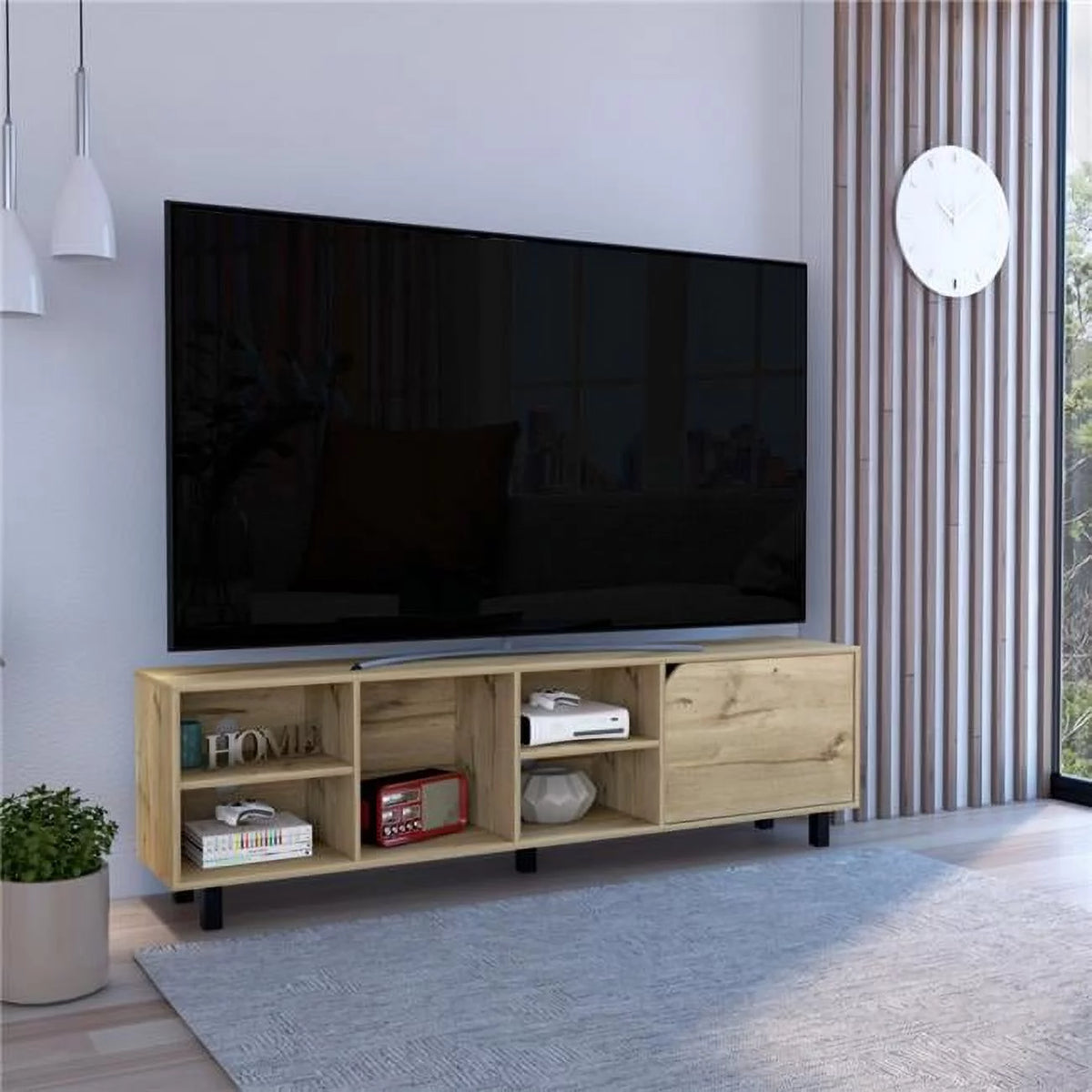 70 in. Light Oak TV Stand A289047