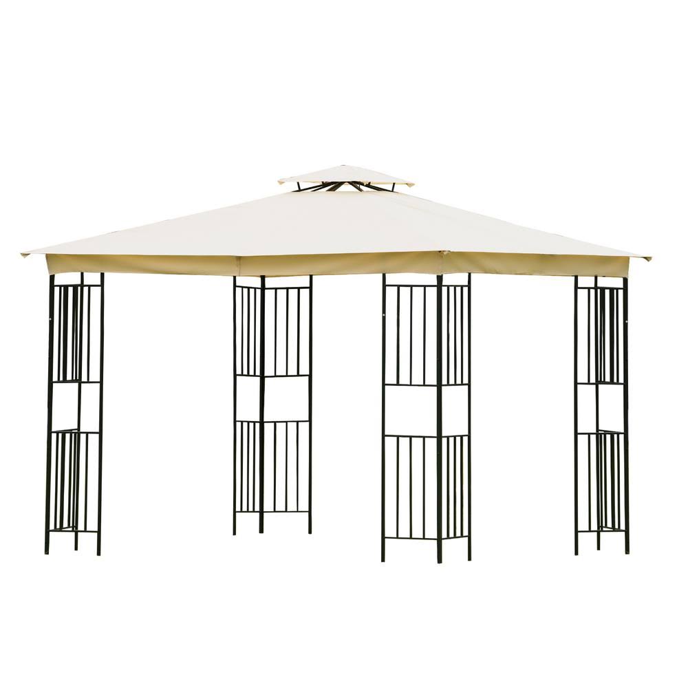 Beige 10 ft. x 10 ft. Soft Canopy Patio Gazebo I954
