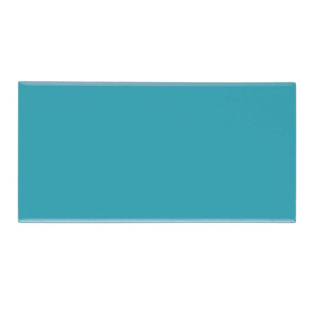 Glazed Ceramic Teal Subway Tile Z7569