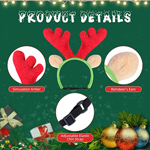 Dog Christmas Antlers Headband and Striped Scarf Set W352905