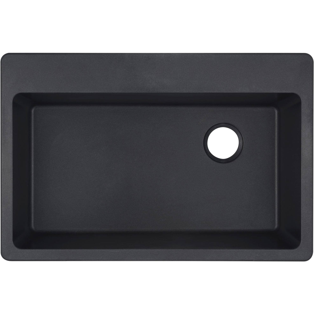 33" Undermount Single Basin Granite Composite Kitchen Sink Black V455