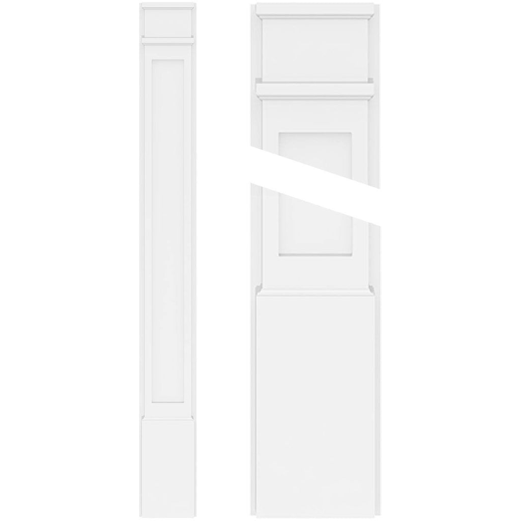 Flat Panel PVC Pilaster with Decorative Capital & Base (Pair) P6076