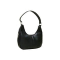 Black Leather Single Handle Side Zip Hobo Y7824