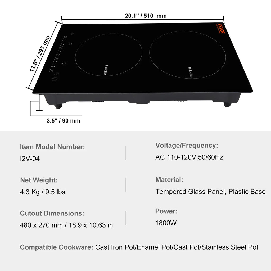 12 inch 2 Burners Electric Cooktop Z2476