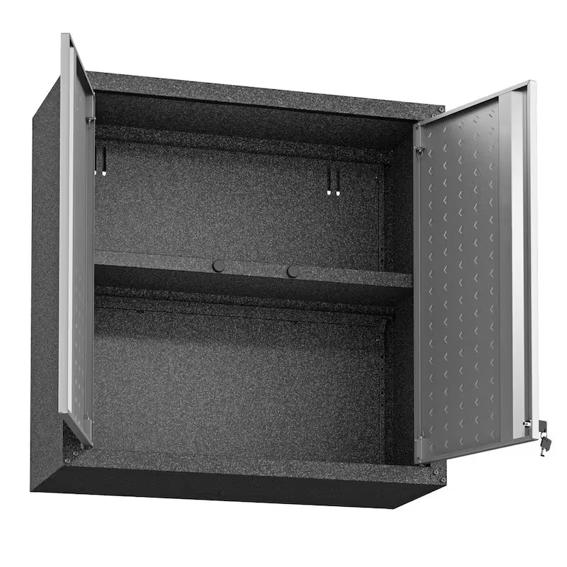 30 in. 2-Shelf Wall Mount Metal Garage Cabinet in Gray J297682