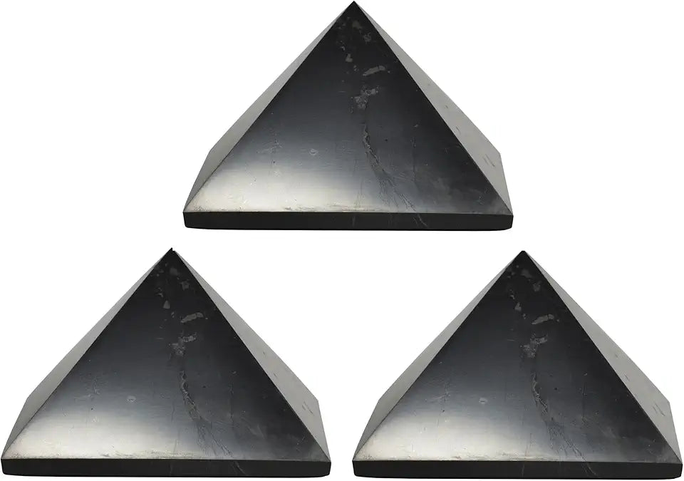 3 pcs Authentic Shungite Pyramid Polished P61078