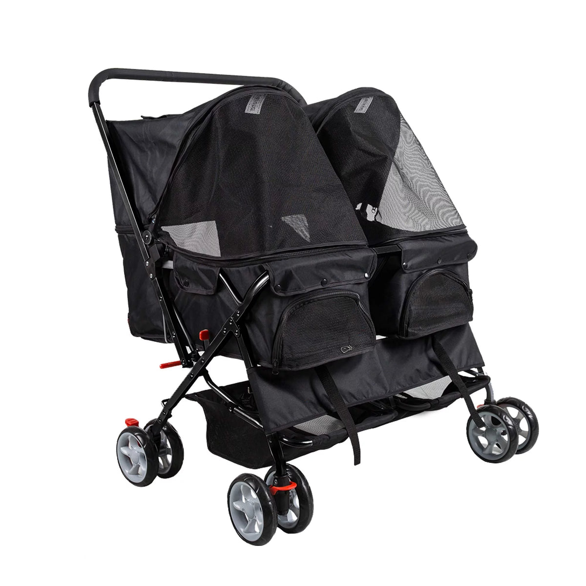 Double Pet Stroller Foldable Two-Seater Carrier Strolling Cart X5767