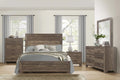 King Size Sleigh Bed Dresser Mirror Night Stand Rustic Brown Q672211