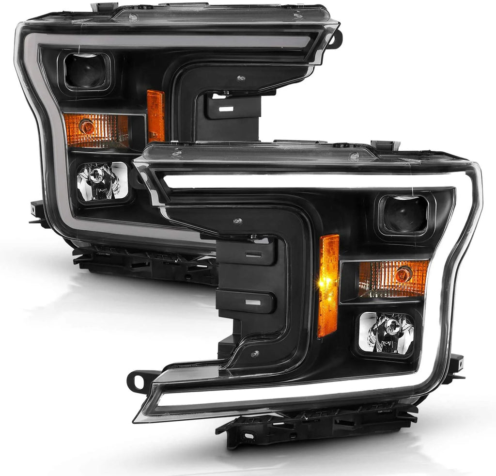 LED Ford F-150 Black Quad Projector Headlight Set C653545