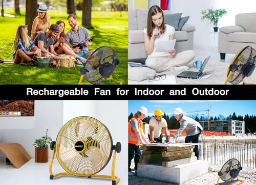 12" Portable Battery Operated Fan with Metal Blade V50467