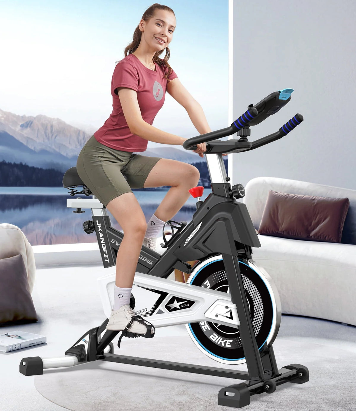 Magnetic Exercise Bike 45lbs Quiet Belt Drive K71658