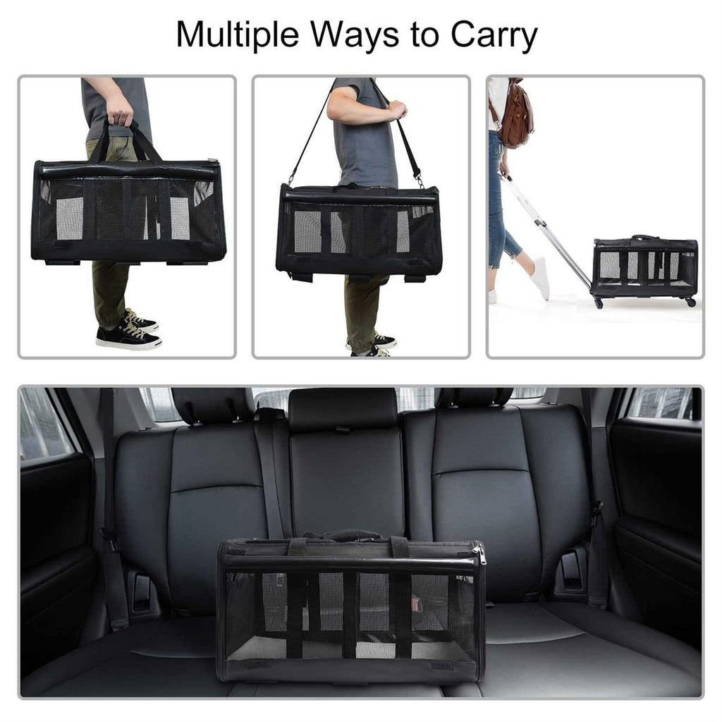 Double-Compartment Pet Rolling Carrier with Wheels P5422