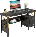 White 55 Inch Computer Desk with Storage Cabinet M20362