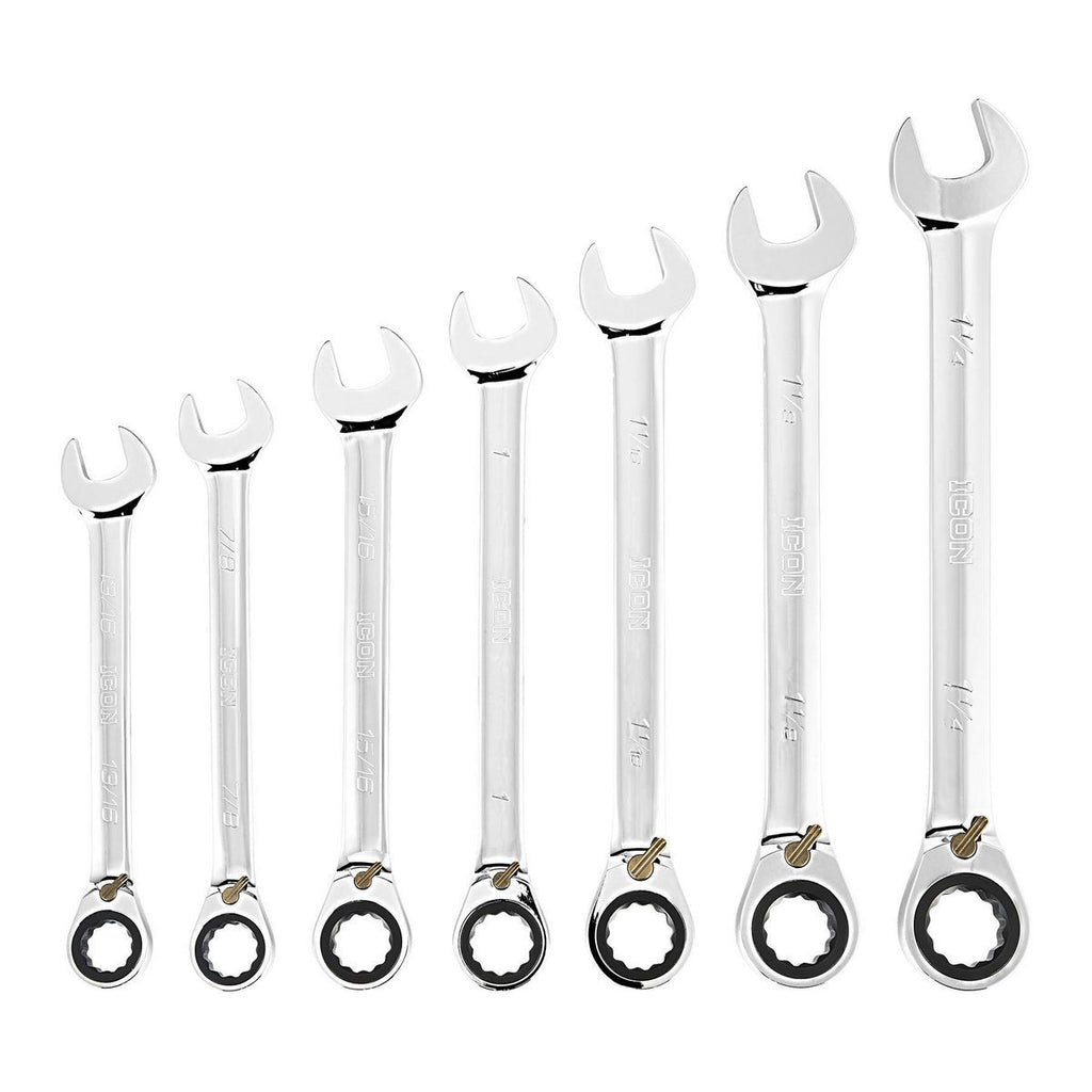 7-Piece Reversible Ratcheting Combination Wrench Set E11527