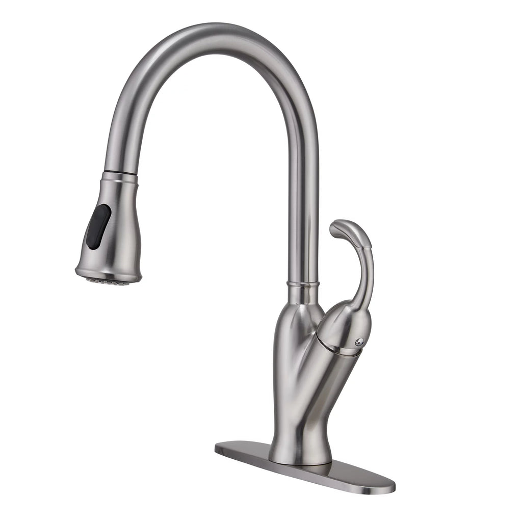 Single Handle Brushed Nickel Pull Down Kitchen Faucet V120950