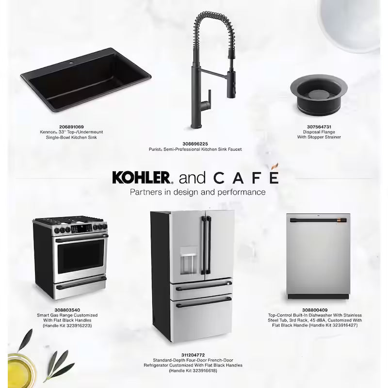 Refrigerator Handle Kit in Flat Black F1772
