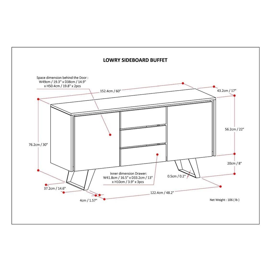 Solid Acacia Sideboard Buffet X3942