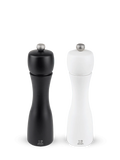 Wood Pepper and Salt Mill Set of 2 Matte Black and White Q7091