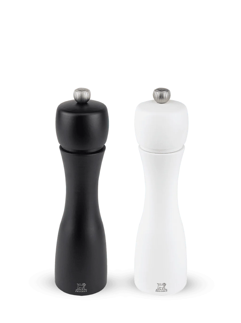 Wood Pepper and Salt Mill Set of 2 Matte Black and White Q7091
