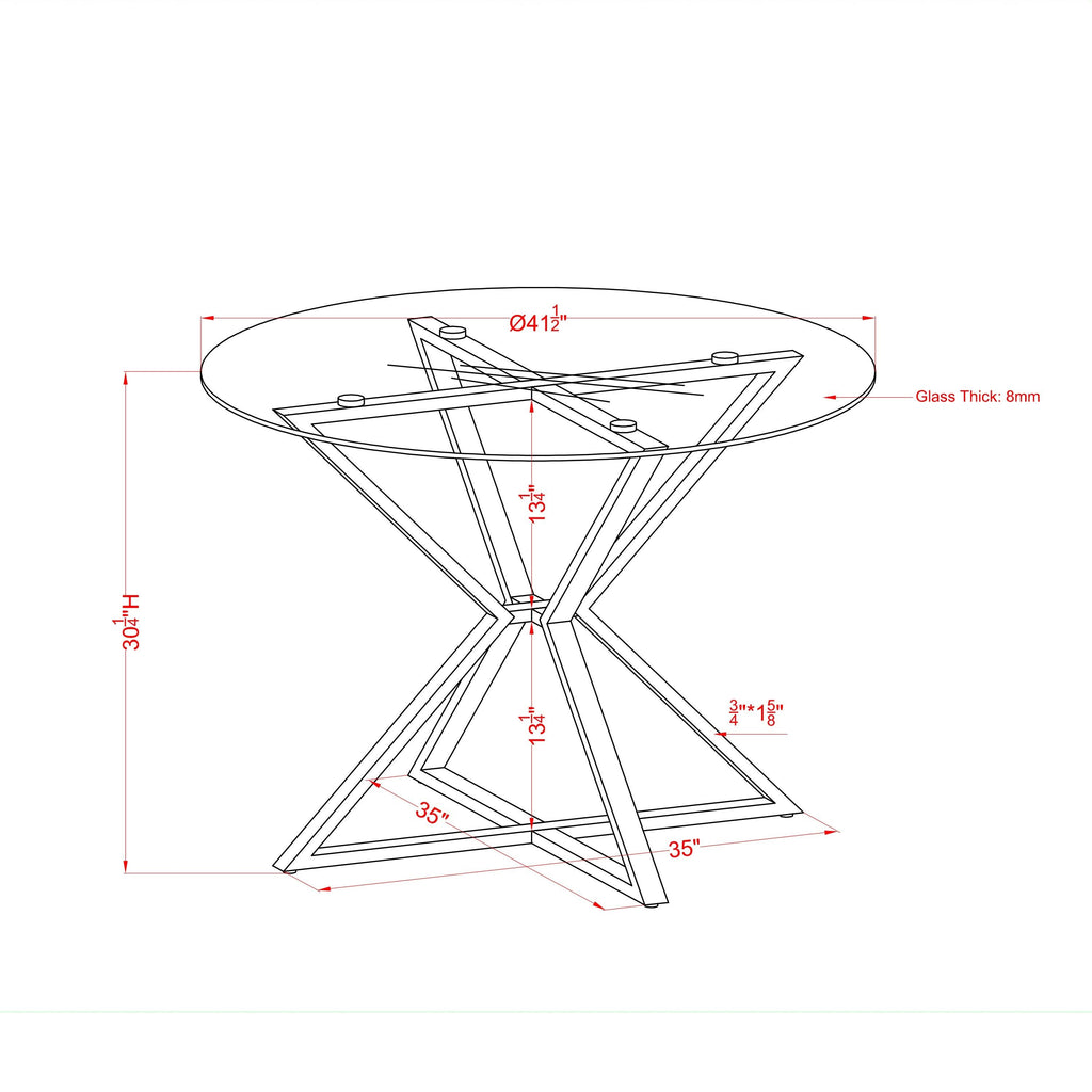 Contemporary Gold 41-in Dining Table U3849