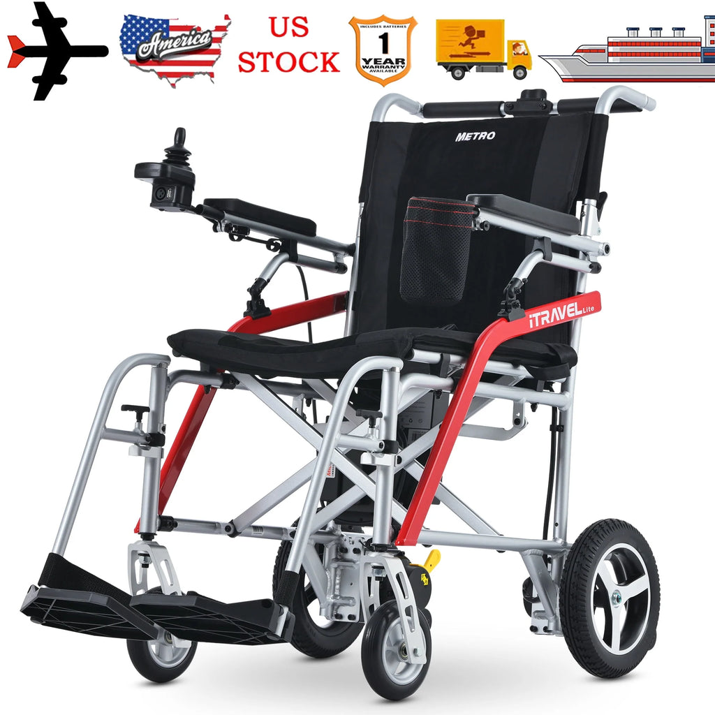 Lightweight Foldable Electric Wheelchair with Cup Holder & Anti-Tipper T94159
